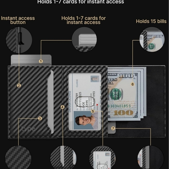 Typecase Mens Wallet Card Holder Leather Smart Wallet, Air Tag, RFID Blocking - Picture 3 of 9